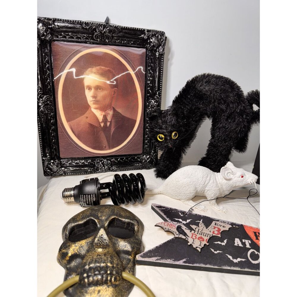halloween decor lot perfect party pack blue light skeleton light up door knocker - Picture 4 of 15